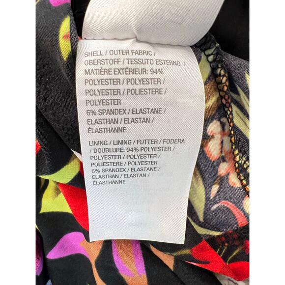 ATTITUDES By Renee Liquid Knit Reversible Top Women XL V-neck Long Sleeve Floral - Picture 9 of 14